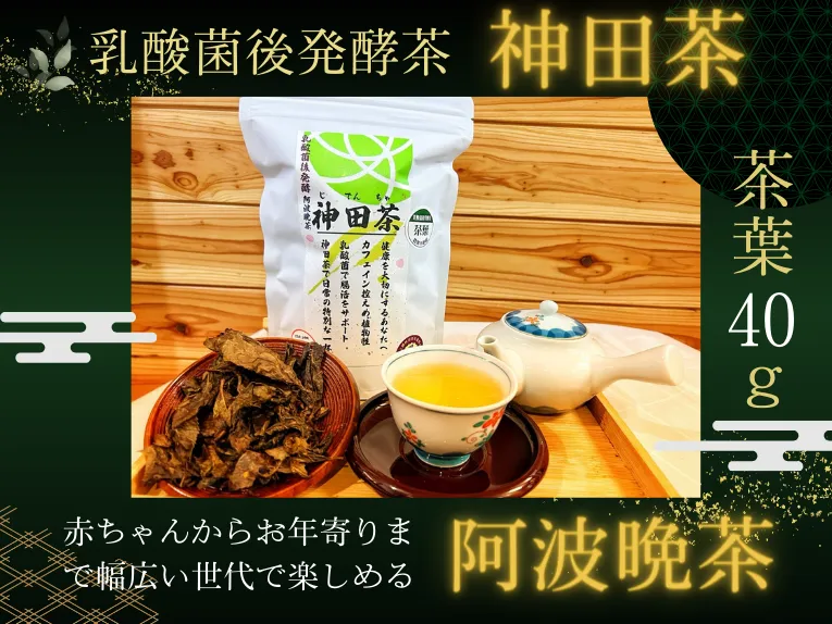 乳酸菌後発酵 神田茶（じでんちゃ）上勝産阿波番茶 茶葉40g 日本茶 晩茶